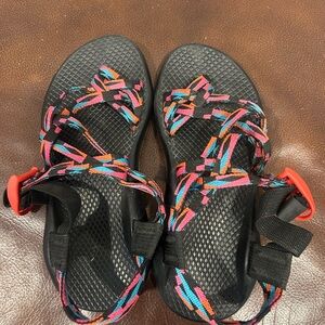 Chaco Kids Sandals with Black and Multicolor Straps